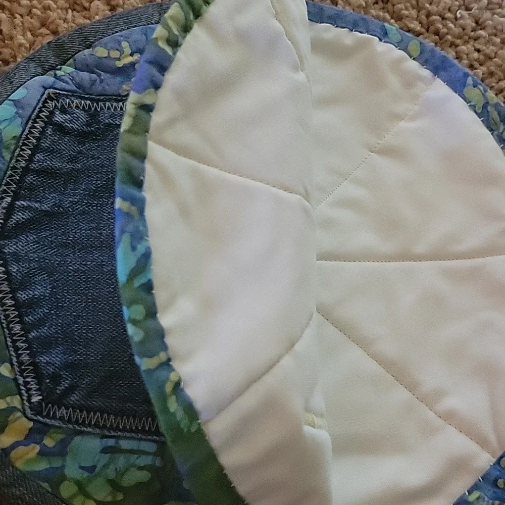 Custom-made kitchen bundle using 100% cotton upcyle blue jeans Set of 5
